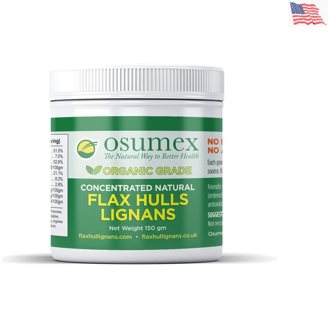 Concentrated Organic Natural Flax Hulls Lignans