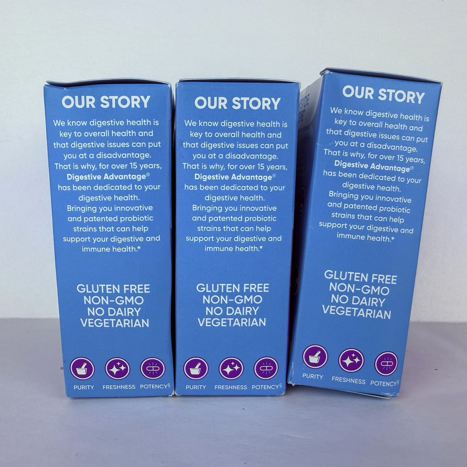 Digestive Advantage Daily Probiotics 4-in-1 3 Boxes X 30 Capsules Each