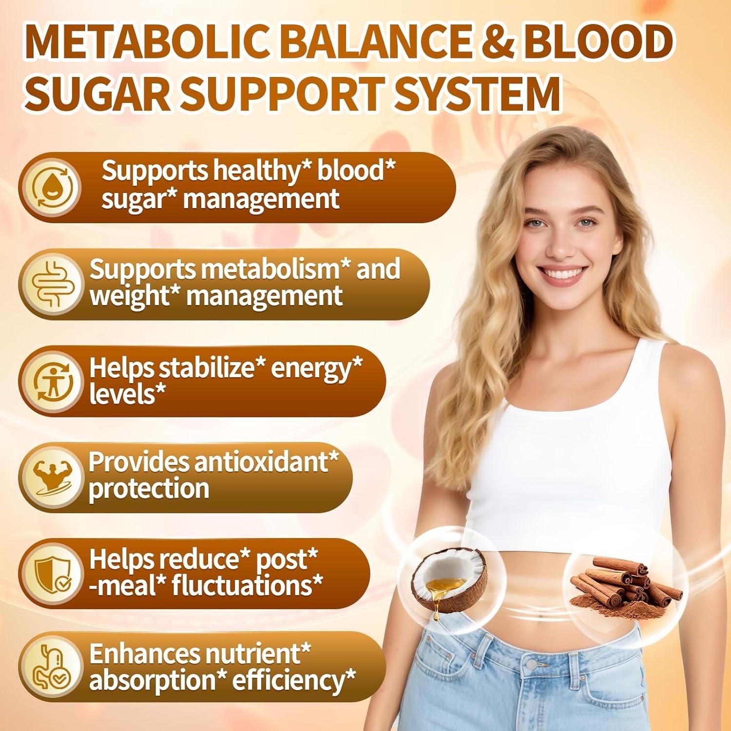 120 Count Bioavailable Ceylon Cinnamon & MCT Oil Softgels for Metabolism Boost