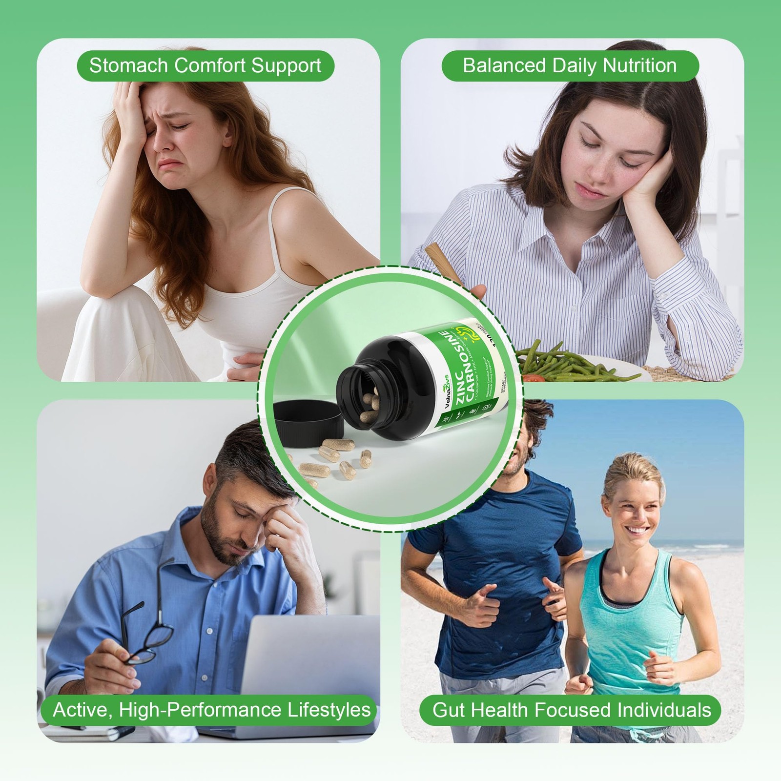Zinc Carnosine & Mastic Gum Capsules with DGL Licorice – Stomach Support & Gu…