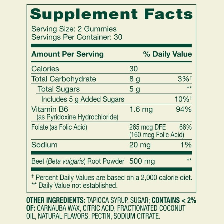 Spring Valley Beet Root 500mg Heart Health Gummies Cherry, 60 Count