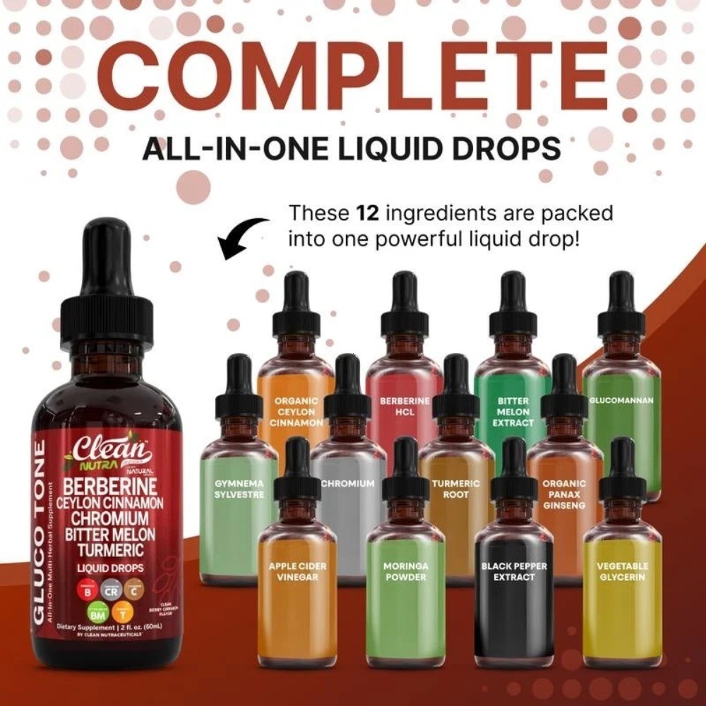 Clean Nutra Berberine with Ceylon Cinnamon Liquid Drops – Blood Sugar Support