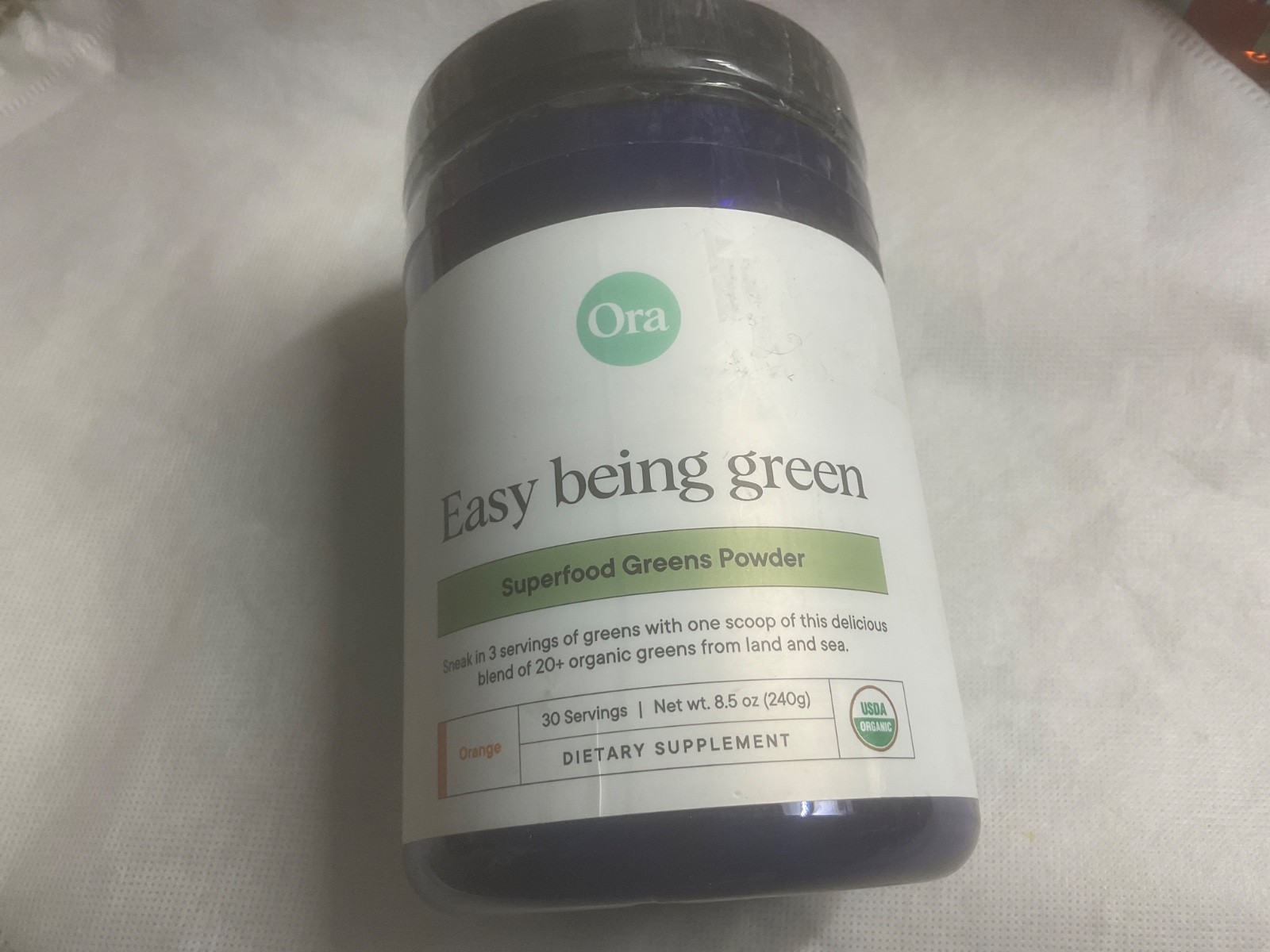 Ora Easy Being Green Superfood Greens Citrus Flavor 30 Servings Exp 09/2026