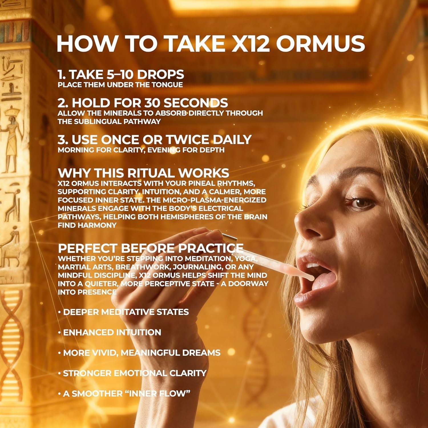 X12 Monoatomic Gold Drops – Liquid Trace Mineral Blend for Brain Health Support