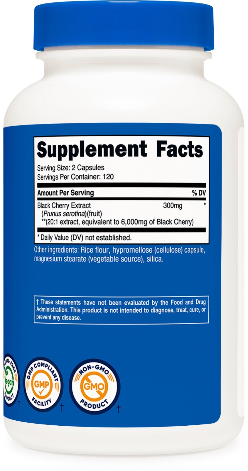 Nutricost Black Cherry Extract (6,000mg Equivalent) 240 Capsules – Vegan
