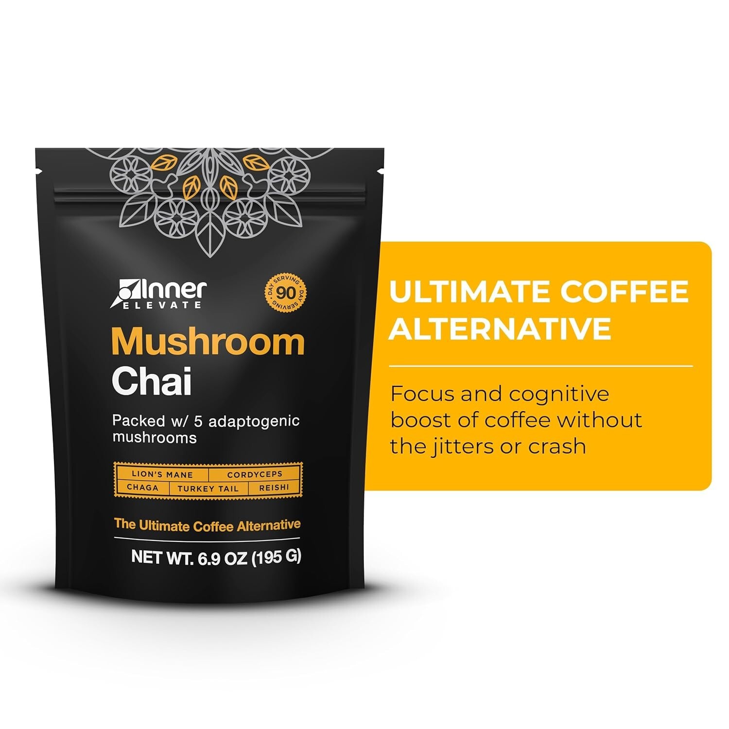 Inner Elevate Mushroom Chai – Ultimate Coffee Alternative – Adaptogenic Mushr…