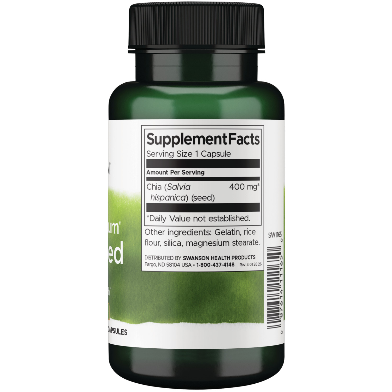 Swanson Full Spectrum Chia Seed 400 mg 60 Capsules
