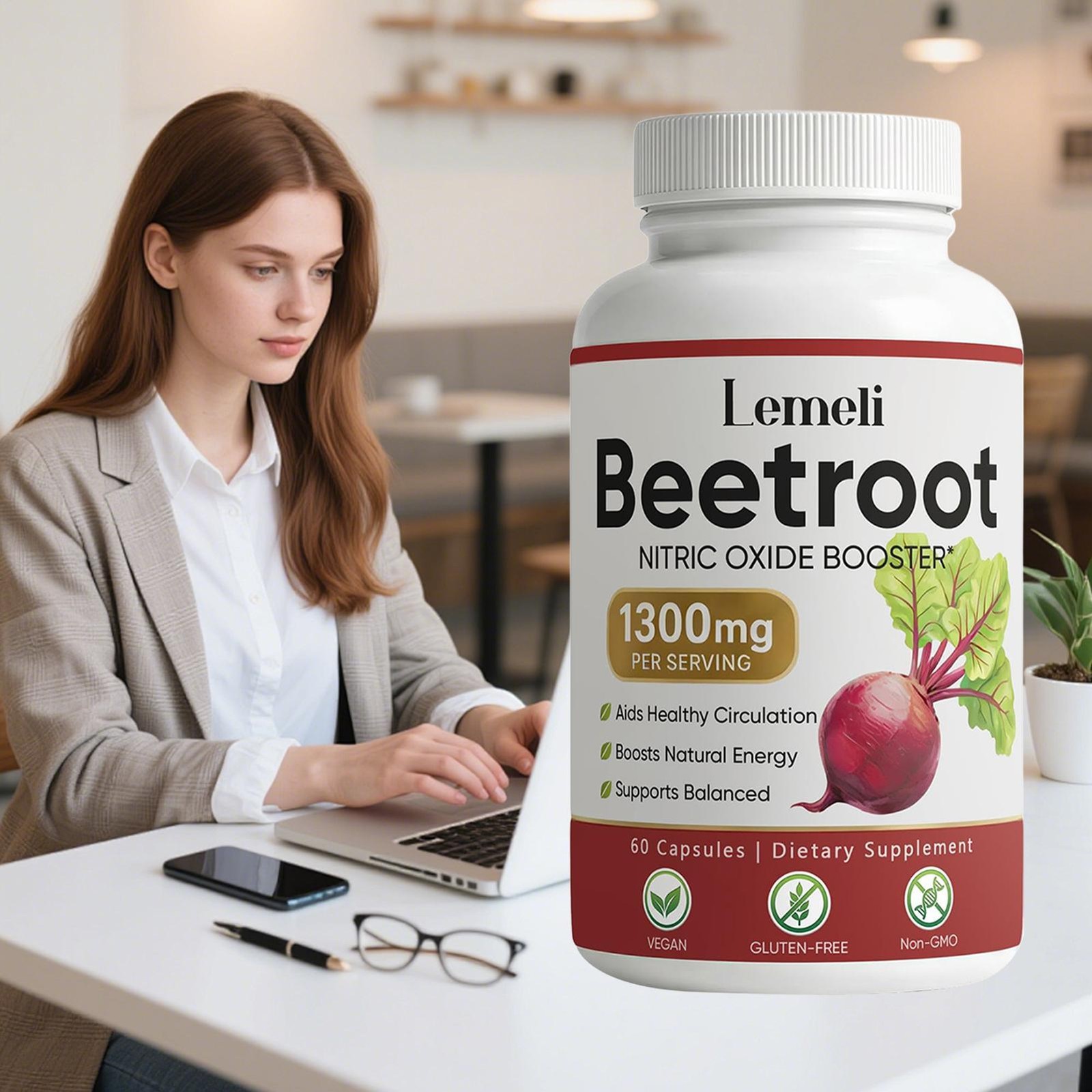 Lemeli Beetroot – 1300mg, Lemeli Beet Root Supplement 60 Capsules