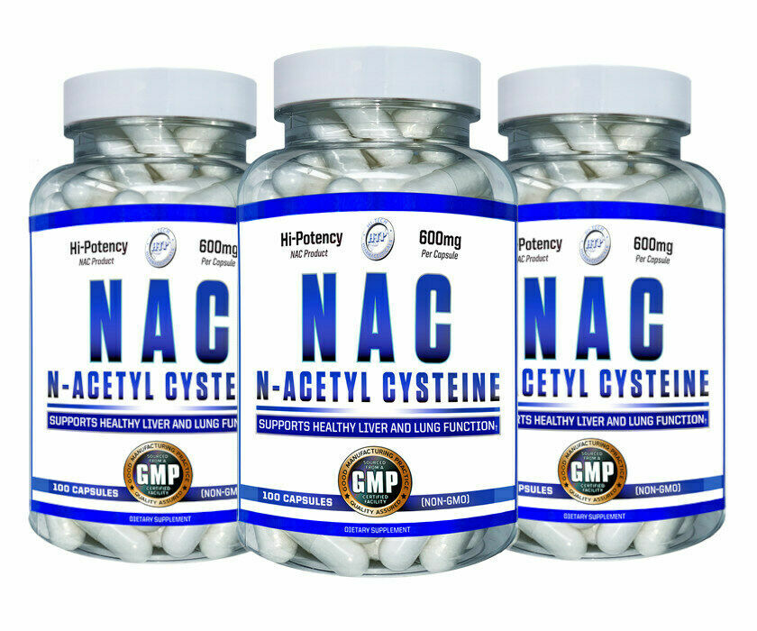 3X Bottles N-ACETYL-L-CYSTEINE 600 mg 300 Capsules NAC Hi Tech nonGMO USA 🇺🇸