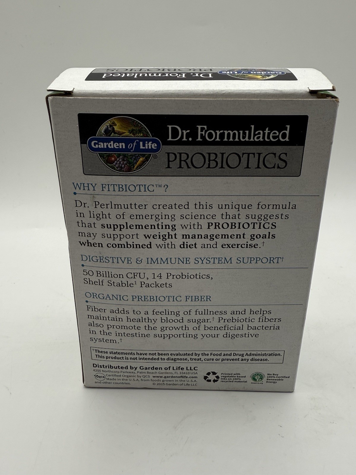 Dr. Formulated Probiotics Fitbiotic 20 Packets By Garden of Life EXP 12/2025