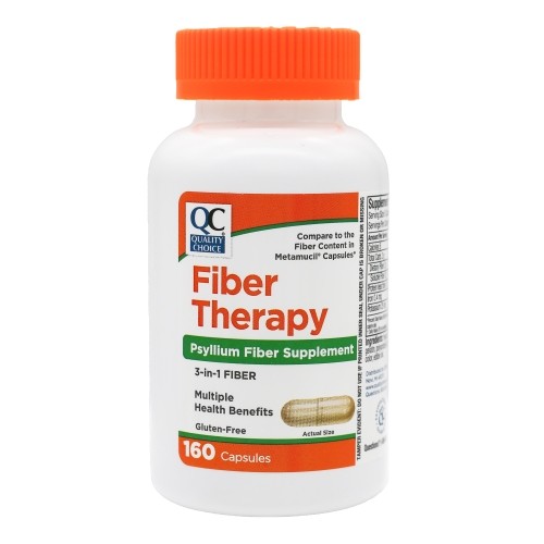 2 Pack Quality Choice Fiber Capsules 100 Natural Psyllium Husk 160 Each