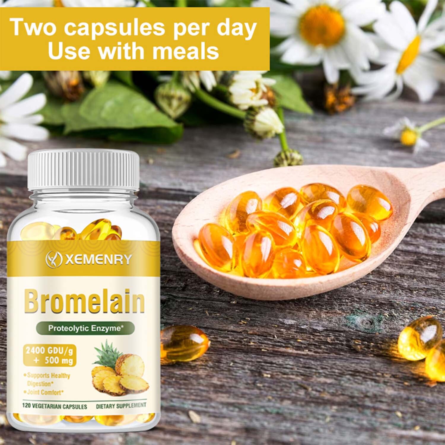 Bromelain 500mg – Natural Immune Support Supplement,Digestive Support,Gut Health