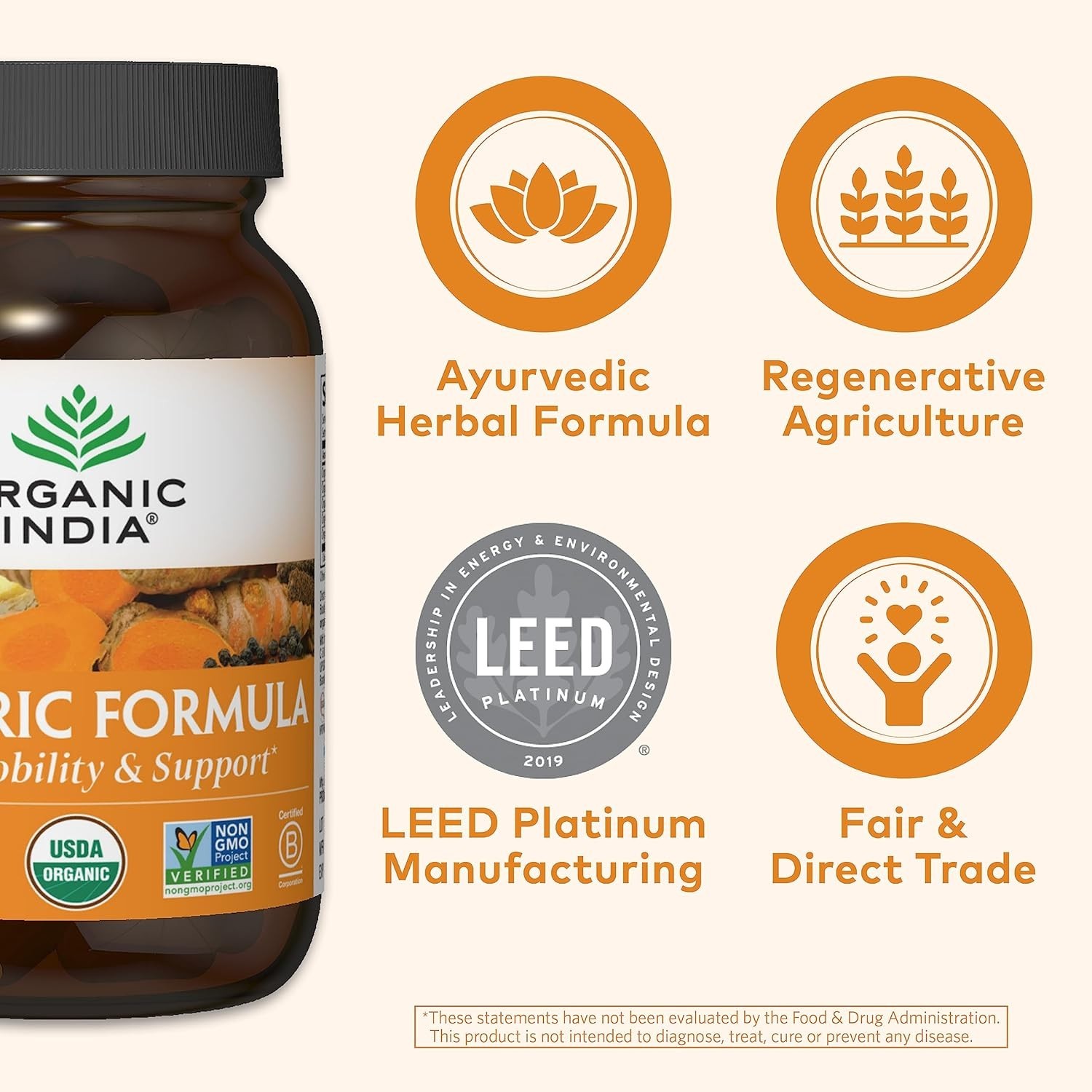 Organic India Turmeric Curcumin Herbal Supplement 90 Capsules *EXP 08/2027*