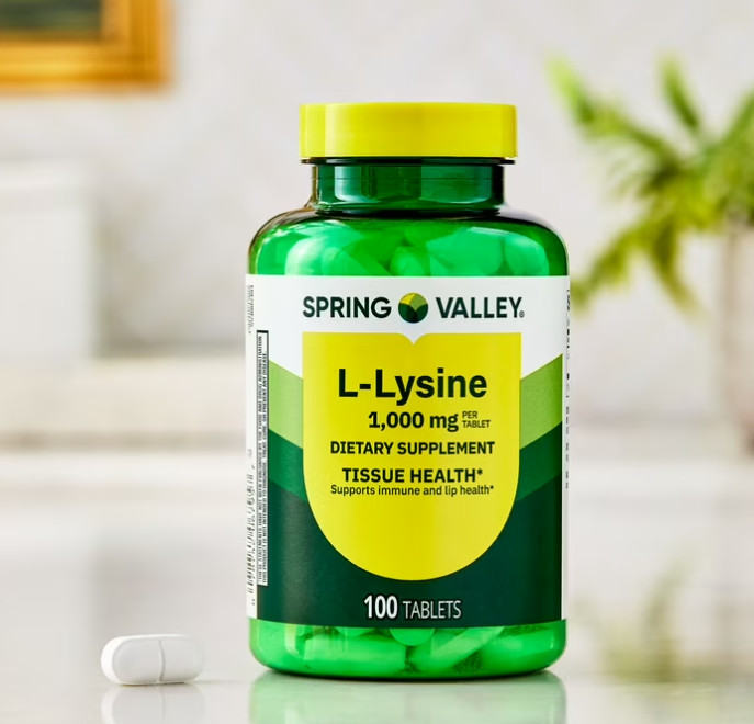 Spring Valley L-Lysine 1000 mg Tablets, 100 Count – Supports Immune Health
