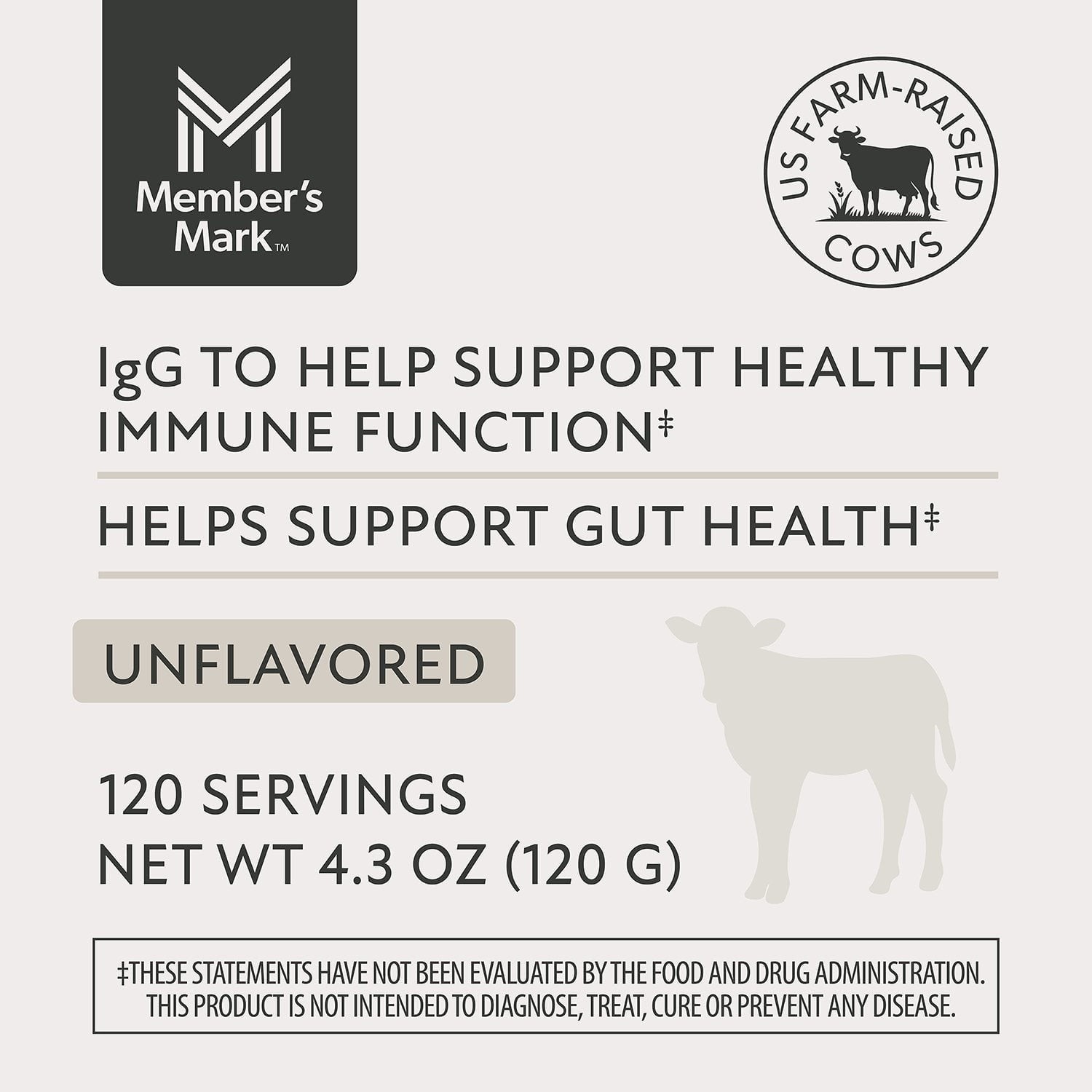 Member’s Mark Colostrum Powder, Unflavored, 120 g.