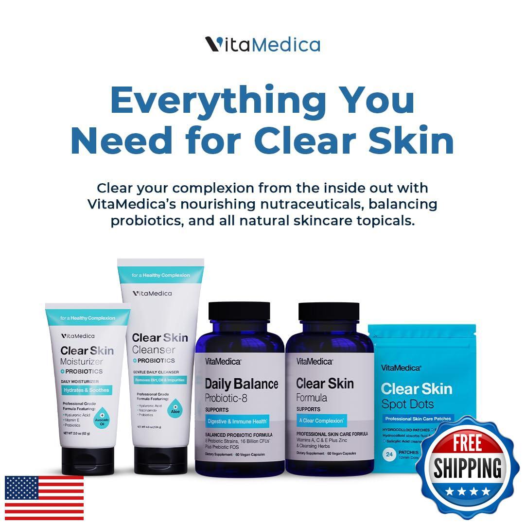 VitaMedica Clear Skin Vitamin Formula | Noncystic Acne Supplement for Skin Cl