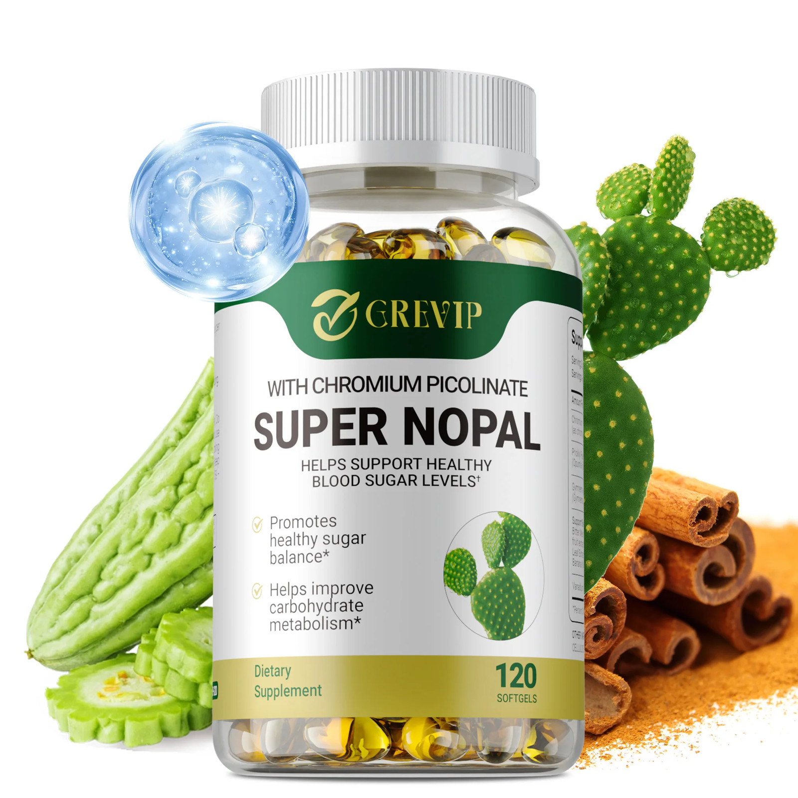 Super Nopal 120pcs – Antioxidant, Skin Care, Relieves Bloating, Digestion Health