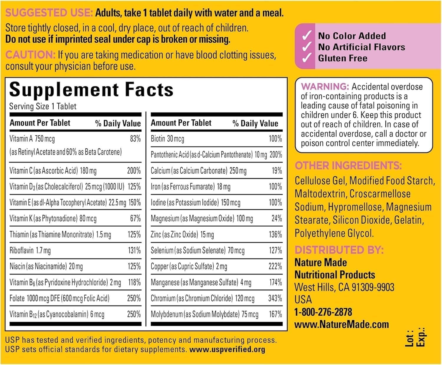 Heart Health Support Iron Supplement for Women – 90 Count Apple-Flavored Tablets