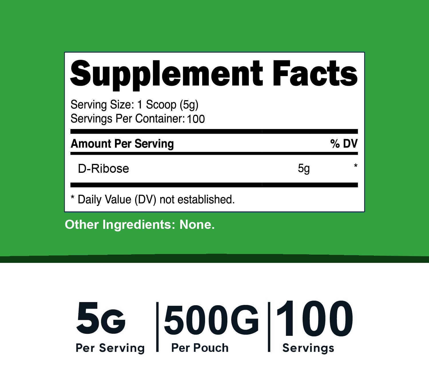 FDC Nutrition Pure D-Ribose Powder 1.1 lb (500g) – High Quality D-Ribose