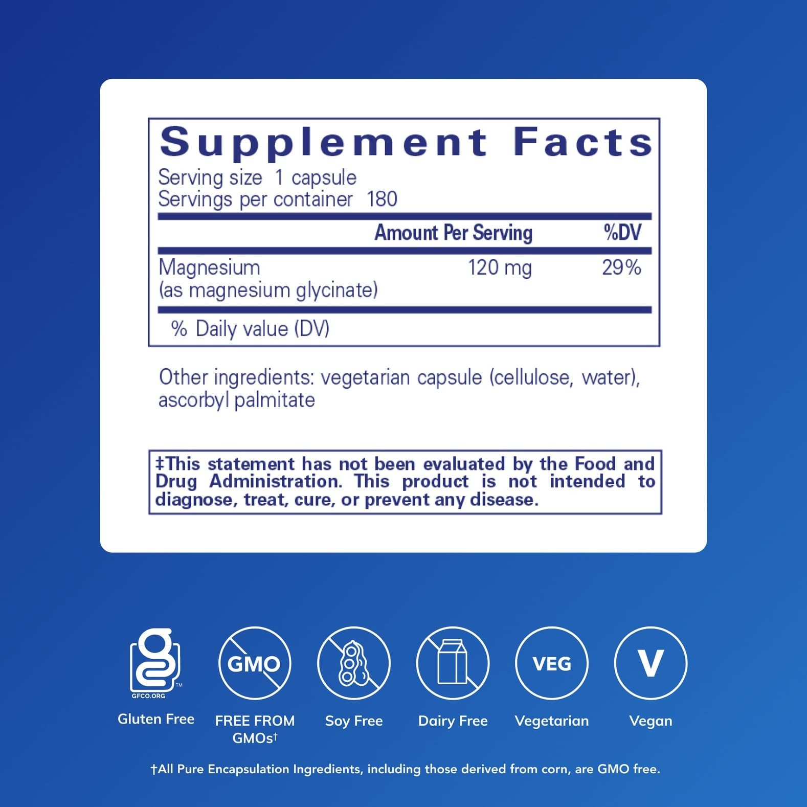Pure Encapsulations Magnesium (Glycinate) – Supplement 180 Count (Pack of 1)