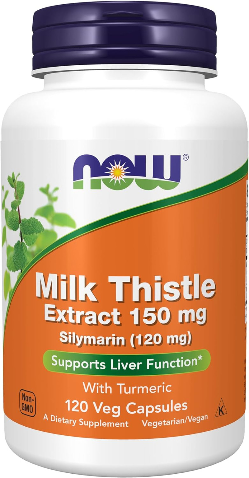 NOW Foods Silymarin Milk Thistle Extract 150 Mg with Turmeric, Veg Capsules
