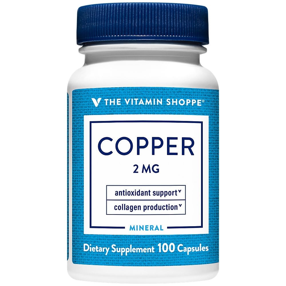The Vitamin Shoppe Copper 2 mg Capsules, Essential Trace Mineral Supplement for