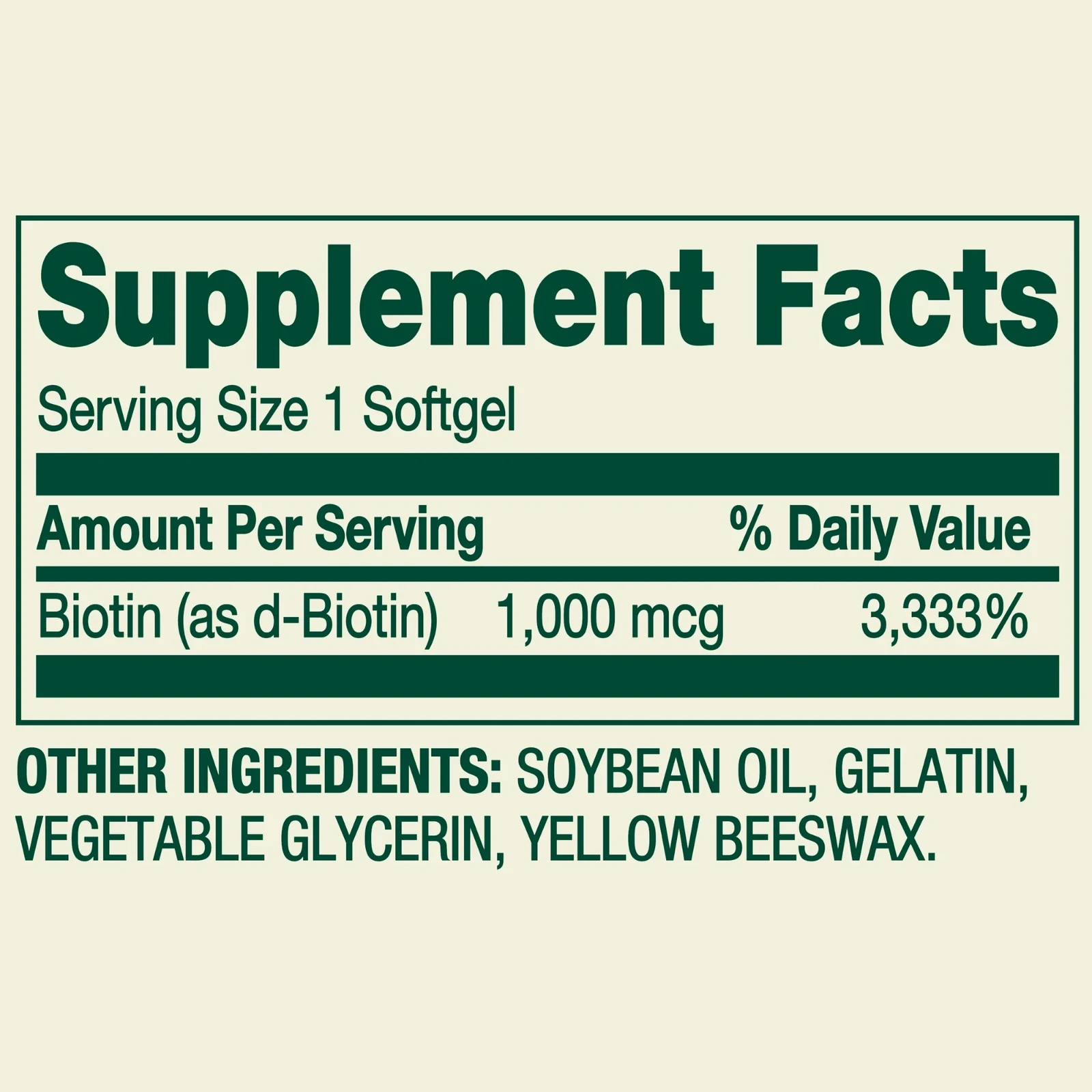Spring Valley Biotin 1000mcg 150 Softgels Skin Hair Nail Health Supplement USA