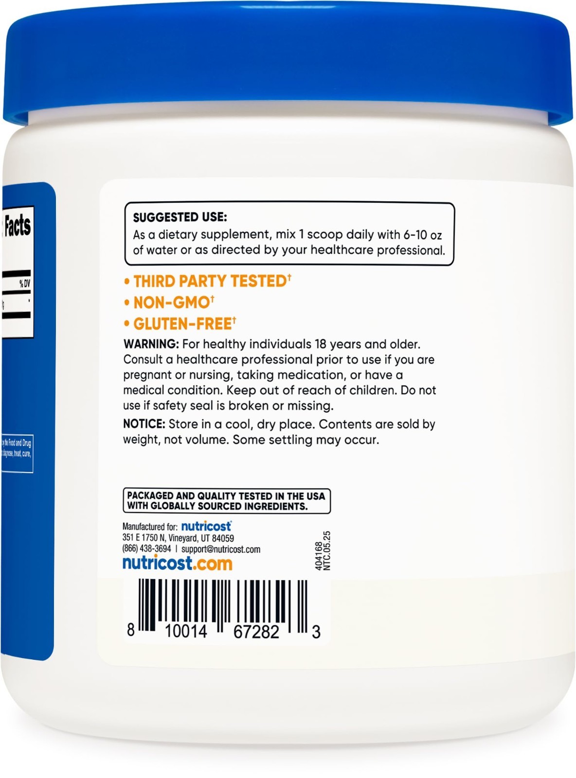 Glycine Powder 1lb – Non-GMO, Gluten Free, Pure Amino Acid Supplement