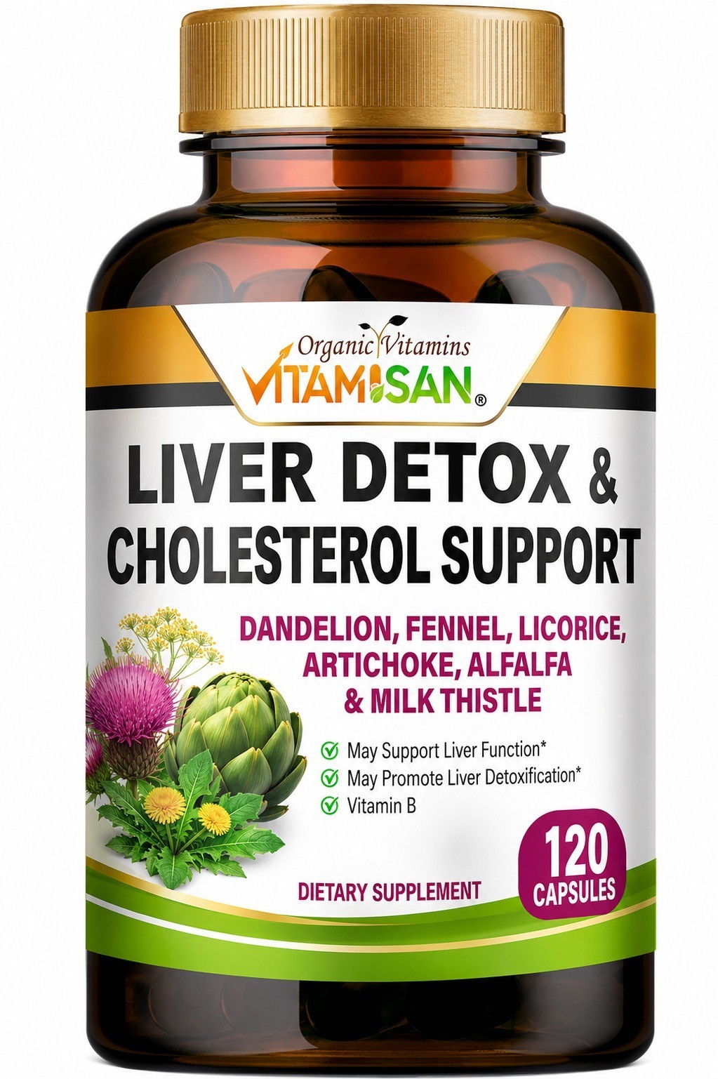 #1 Tablets liver clean health support fat naturals detox cleanse 120 cap