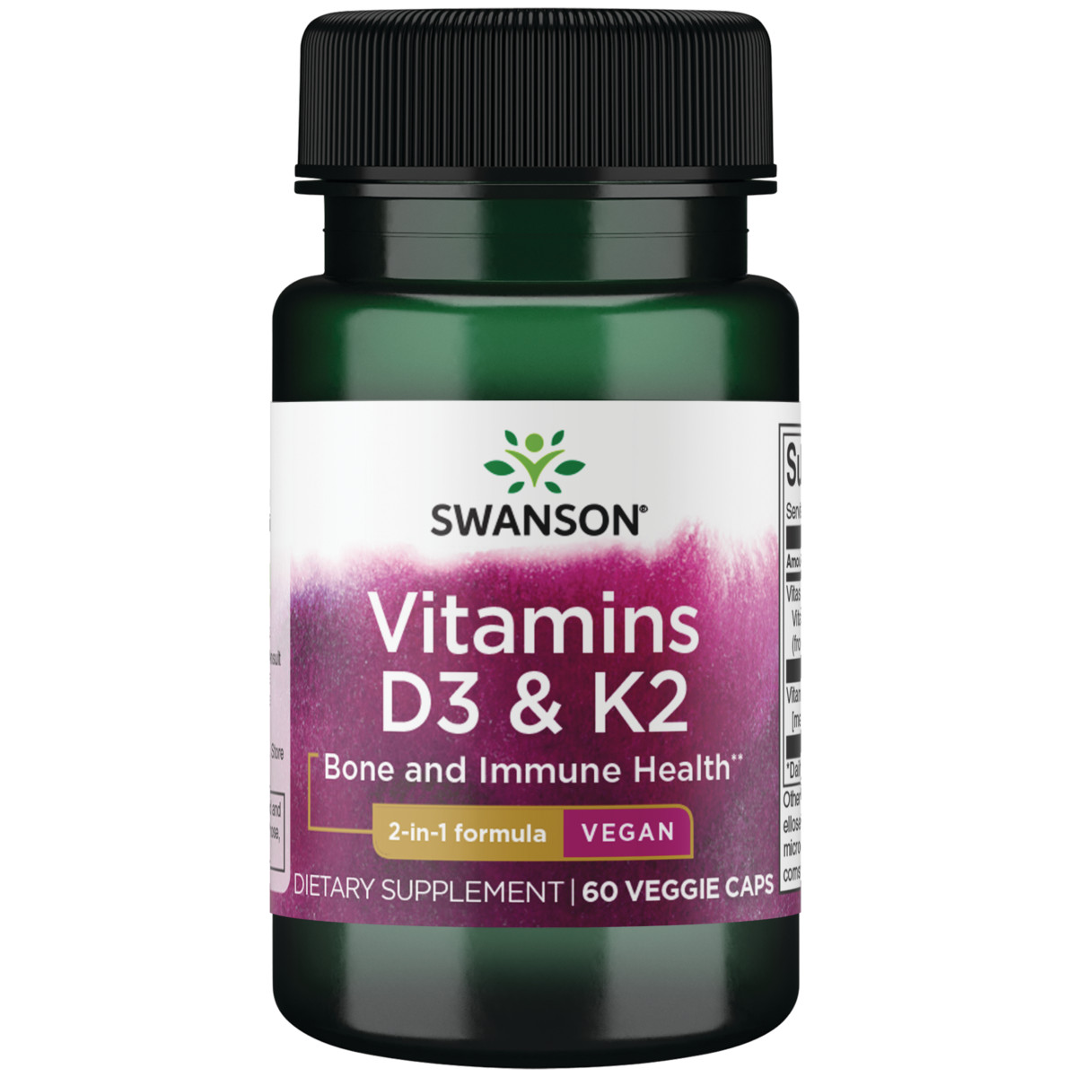 Swanson Vitamins D3 & K2 – 2,000 Iu & 75 mcg 60 Veg Caps