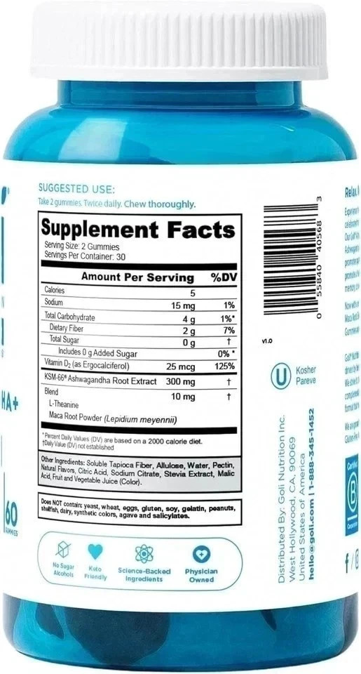 3 Bottles Goli Zero Sugar Best Seller Trio Set Gummies, 60 Counts Per Bottle US