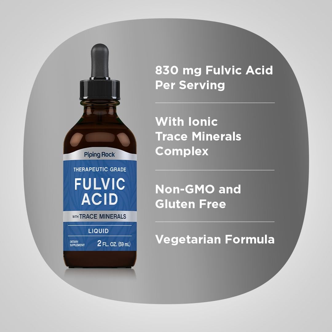 Piping Rock Liquid Fulvic Acid Drops | 2 fl oz | with 2 Fl Oz (Pack of 1)