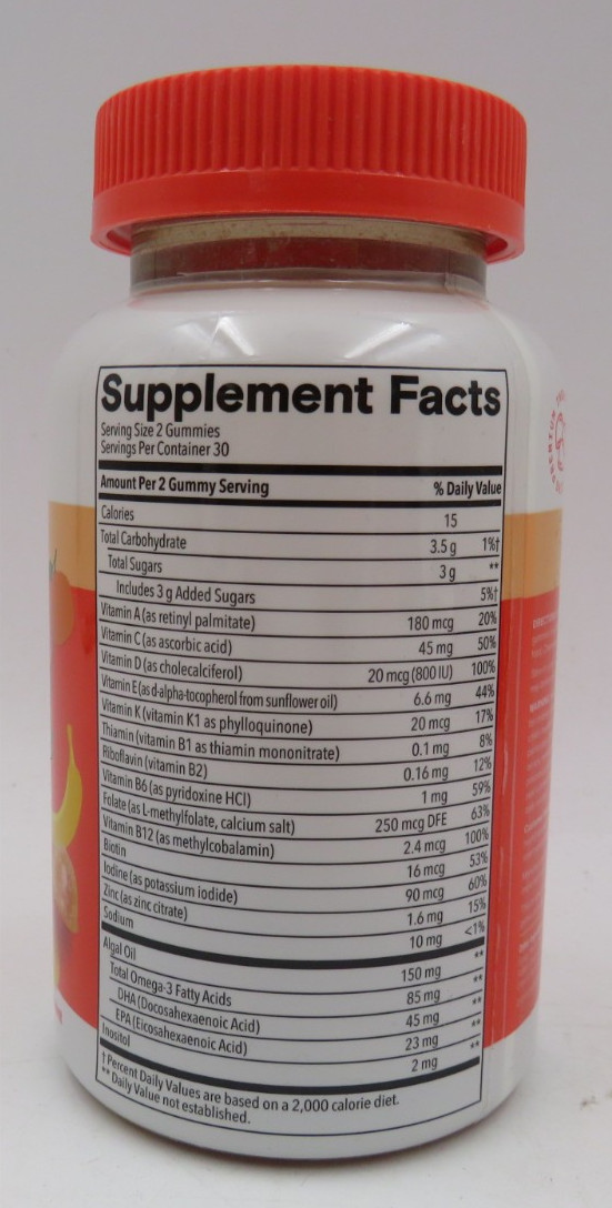 Kids Plus Multi & Omega Gummies Lemon Orange & Strawberry Banana 60 Ct EXP 04/27