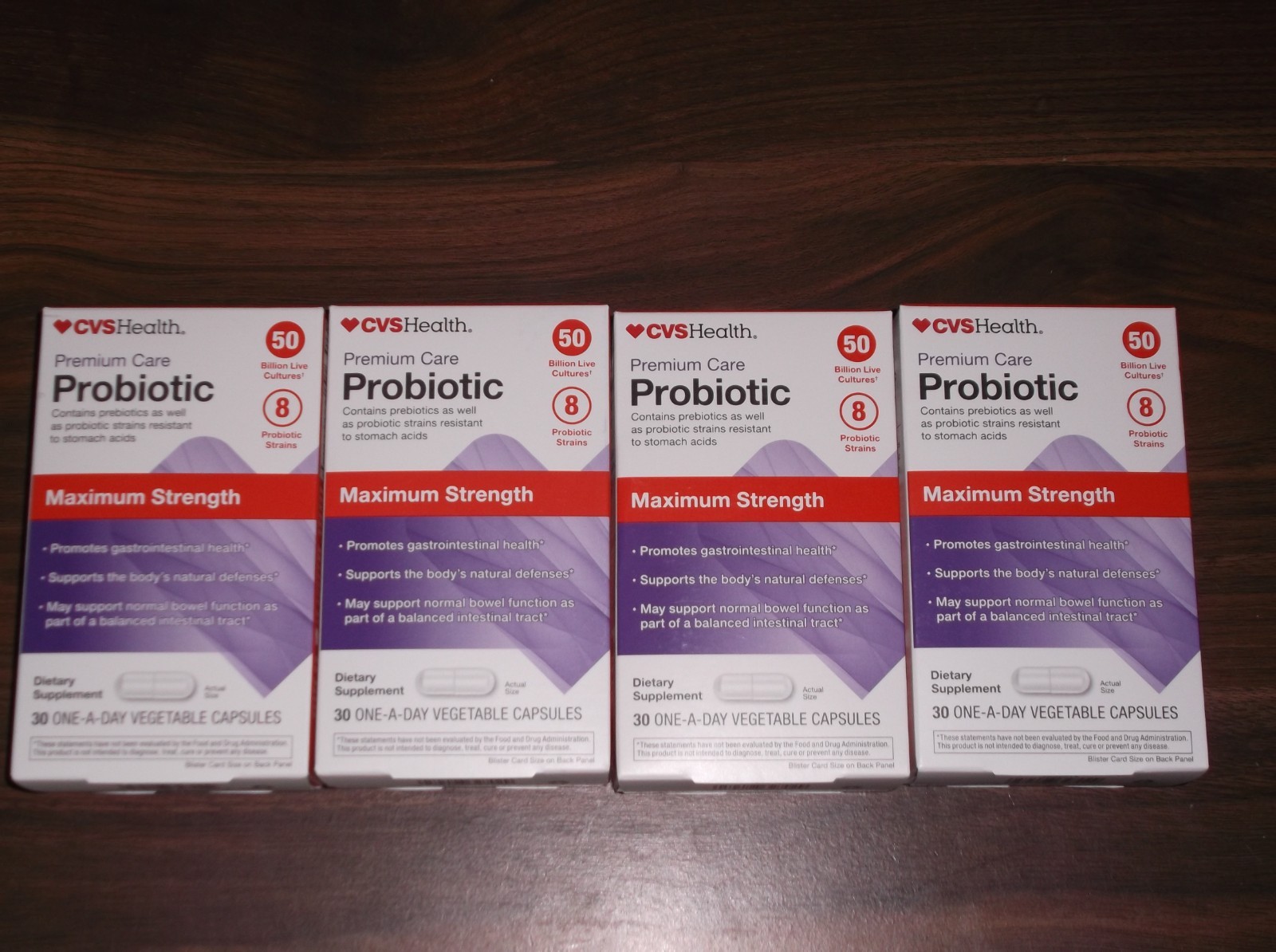 Probiotics Daily Probiotic 50 Billion CFU 8 Strains 30 Caps – Lot of 4 Exp 10/26