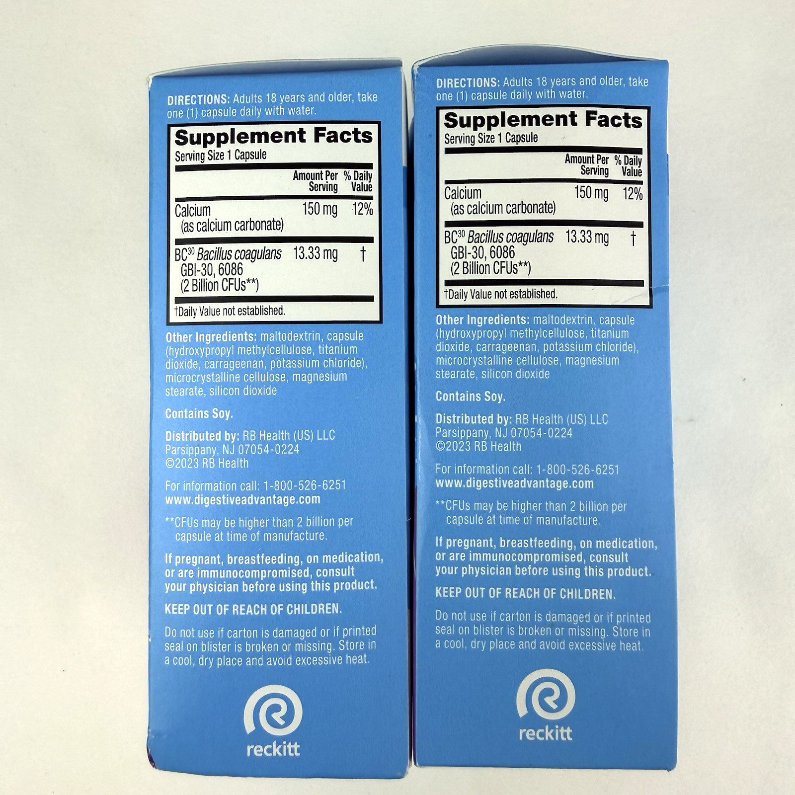 Digestive Advantage Daily Probiotic 4 in 1 30 Capsules x 2 Boxes Exp 8/27 & 7/27