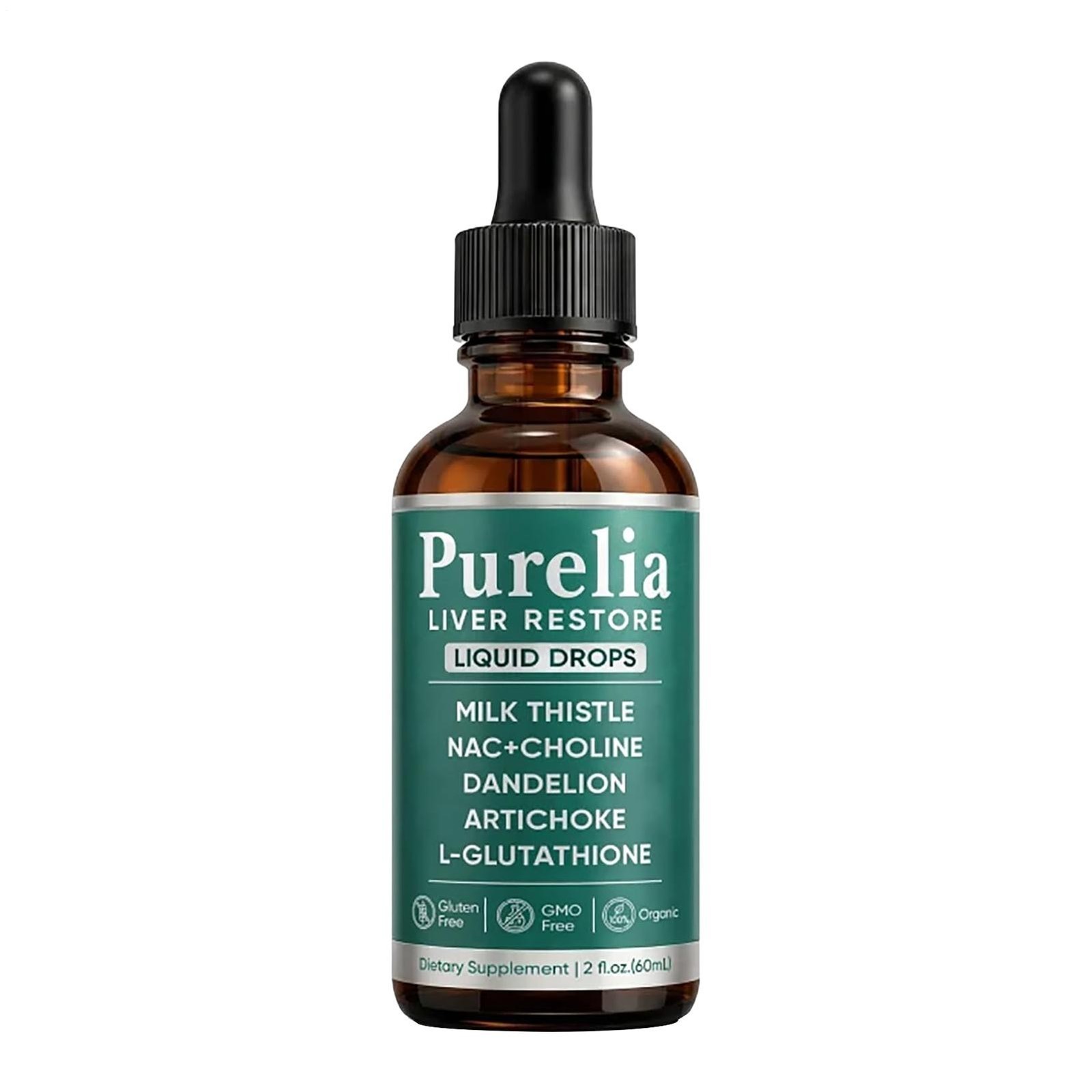 Purelia Liver Restore Drops – Complete Liver Detox Support Supplement 60ml 1-5x