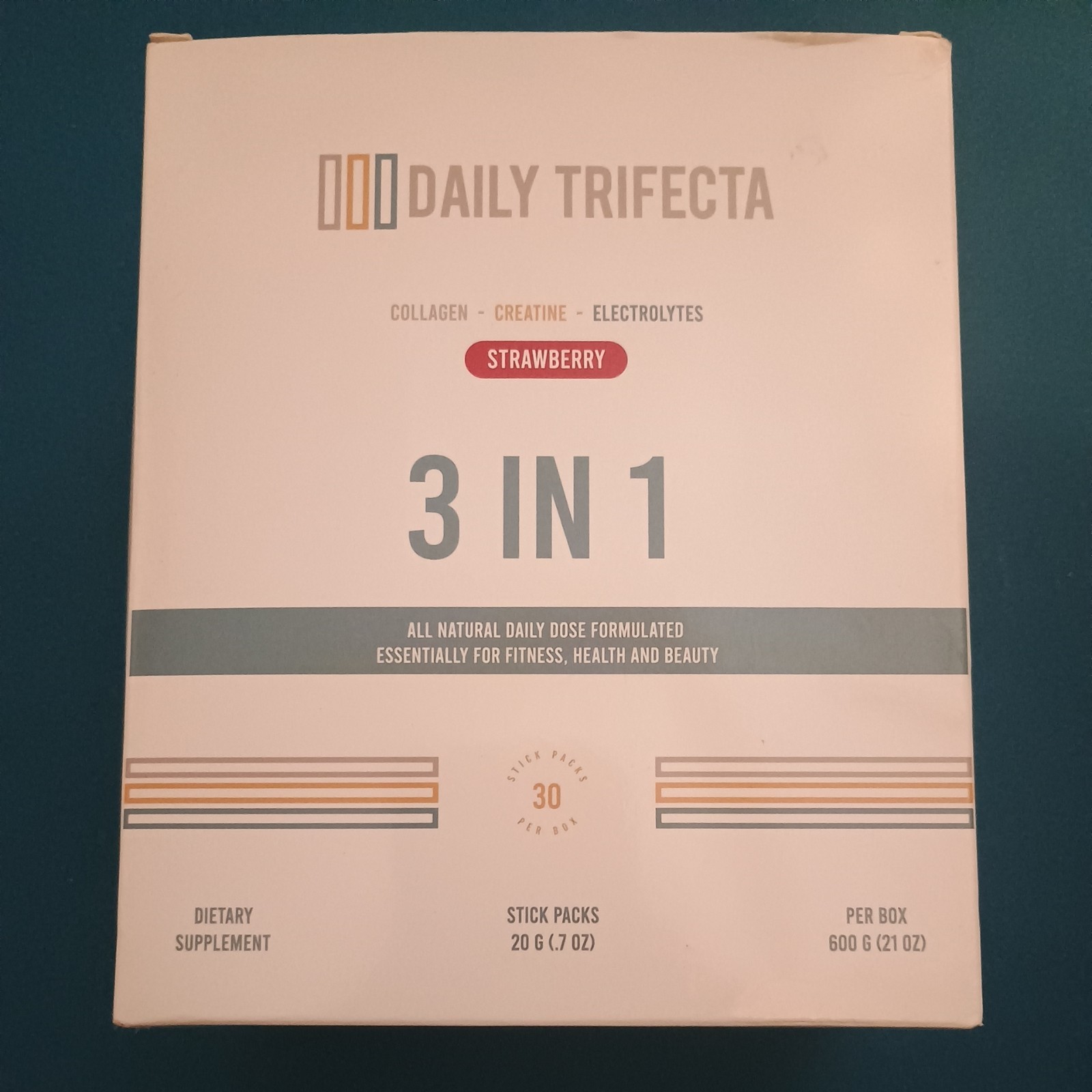 Daily Trifecta 3 In 1 Stick Packs, Collagen, Creatine, Electrolytes 30 Count