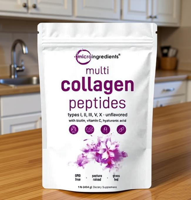 Micro Ingredients Multi Collagen Peptides – Types I,II,III,V,X , Unflavored