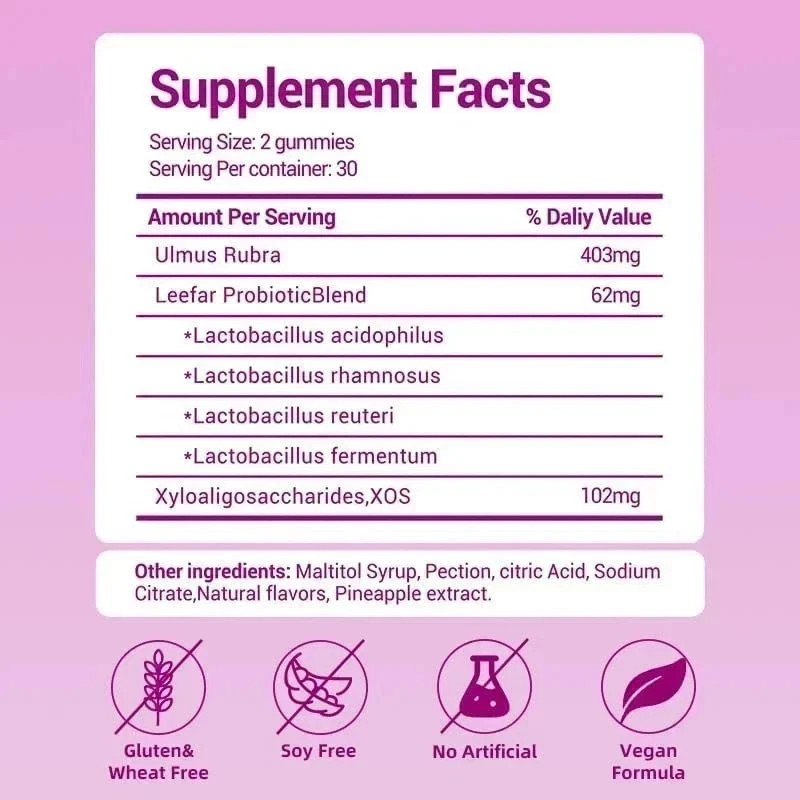 Leefar Probiotic for Women – Slippery Elm, pH Balance, Odor & Yeast Support
