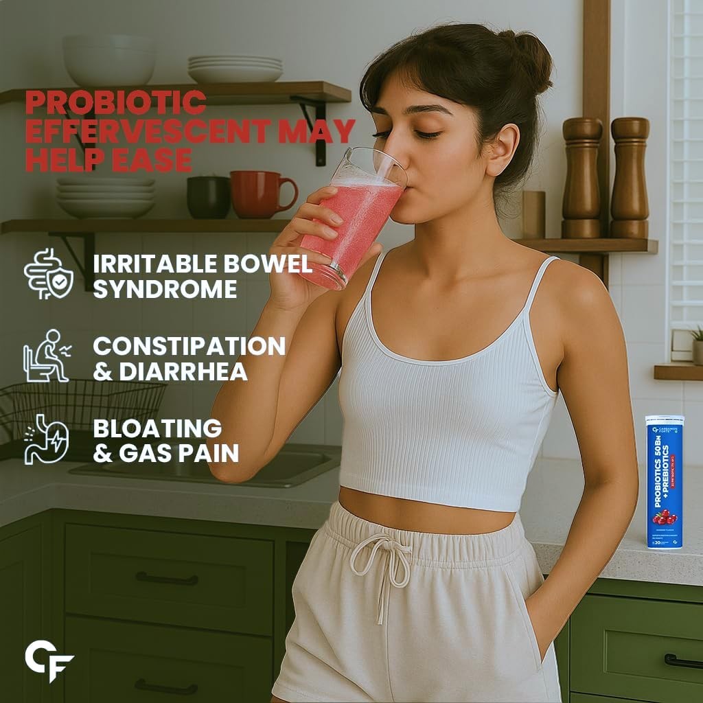 Carbamide Forte Probiotics Supplement Gut Health 20 Effervescent Tablets, 100gm