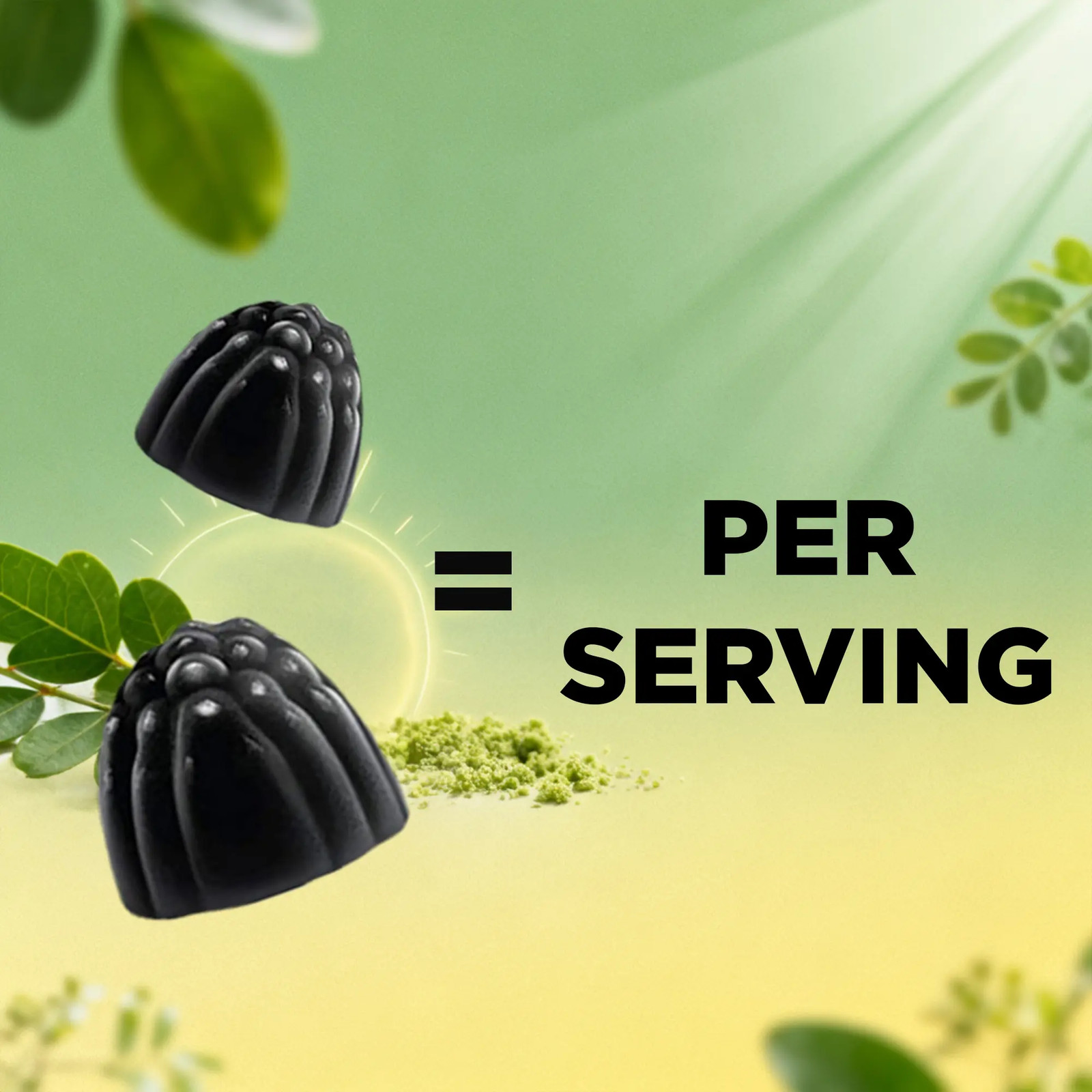 60 Count Pectin-Based Sugar Free Moringa Chew Gummies Daily Wellness