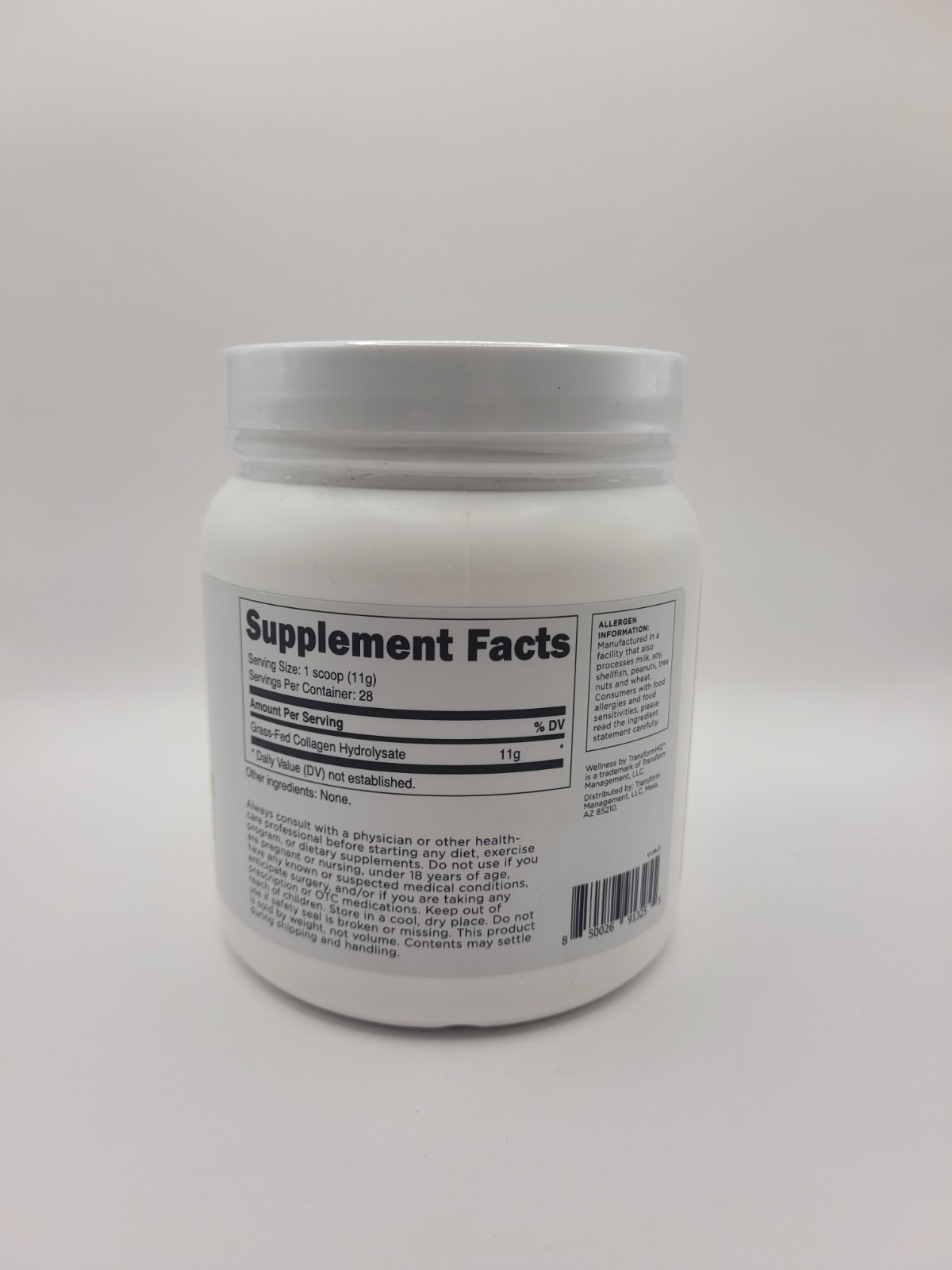 TransformHQ Wellness COLLAGEN 28 Servings UNFLAVORED New/Sealed