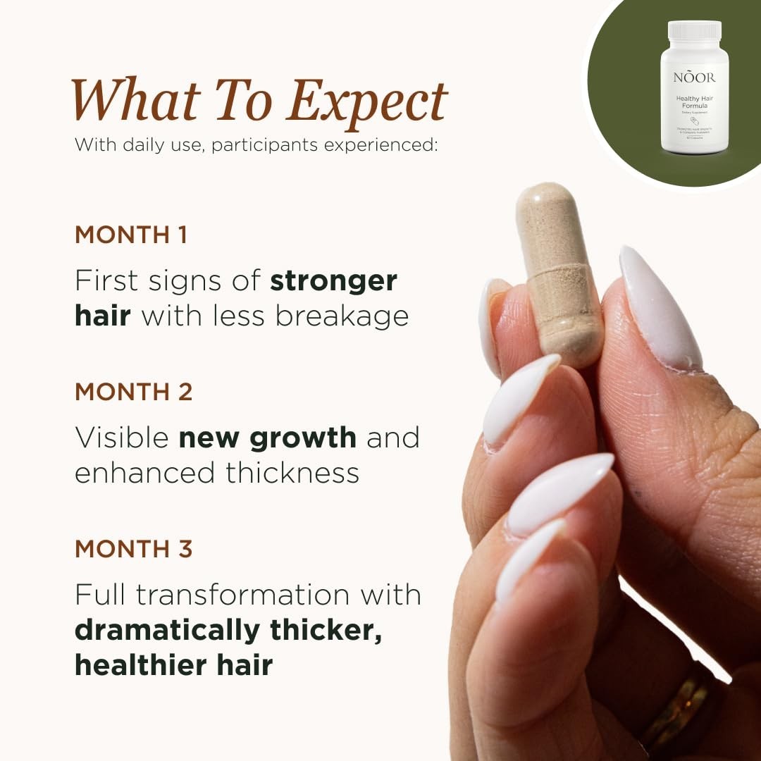 3x (BRANDED) NOOR HAIR Healthy Hair Formula, Hair Growth Supporting Thick Hair