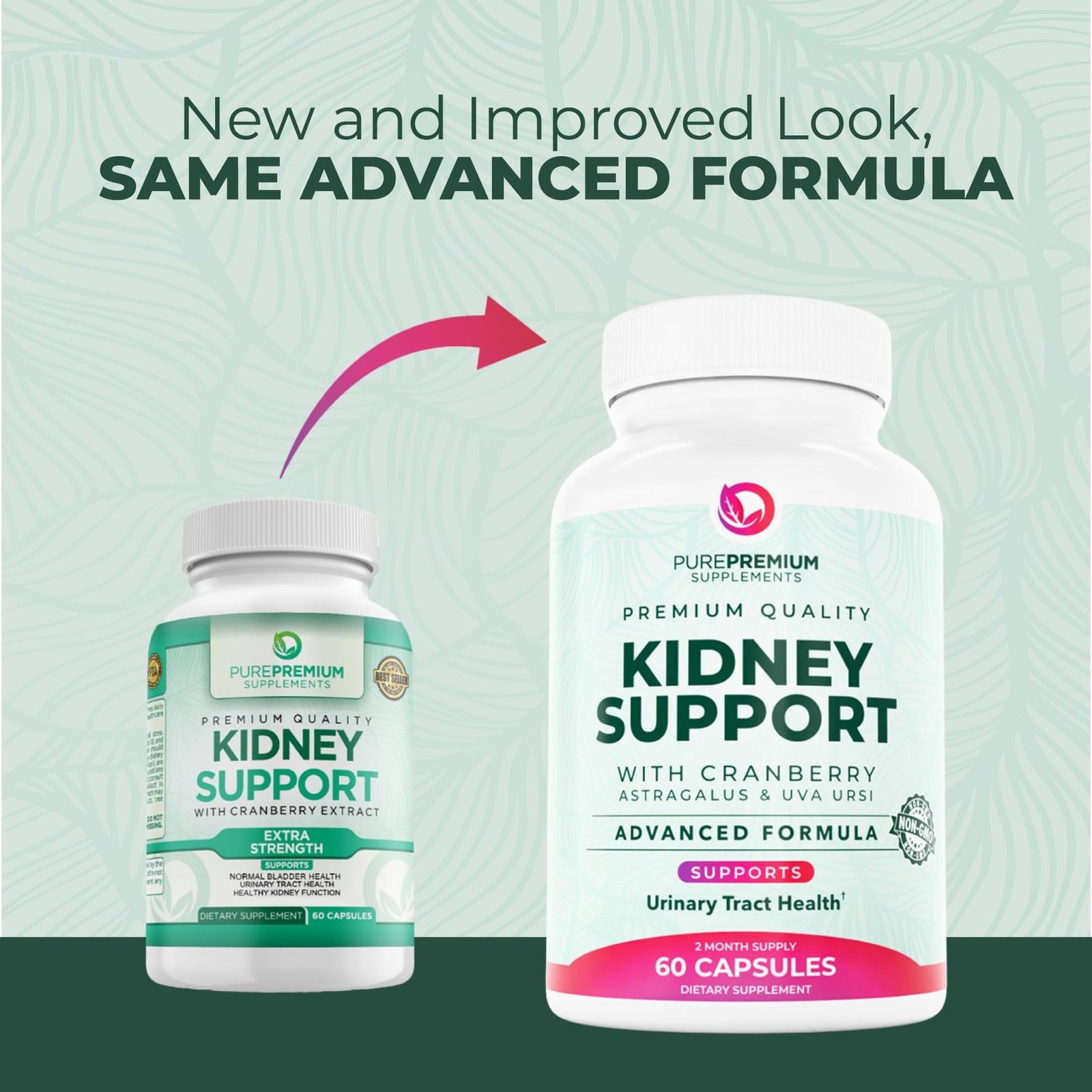PurePremium Kidney Support Supplement – Cleanse 60 Count (Pack of 1)