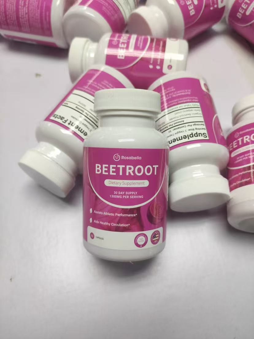 3PCS Rosabella Organic Beet Root Capsules – 60 Count, Natural Energy & Blood Pre