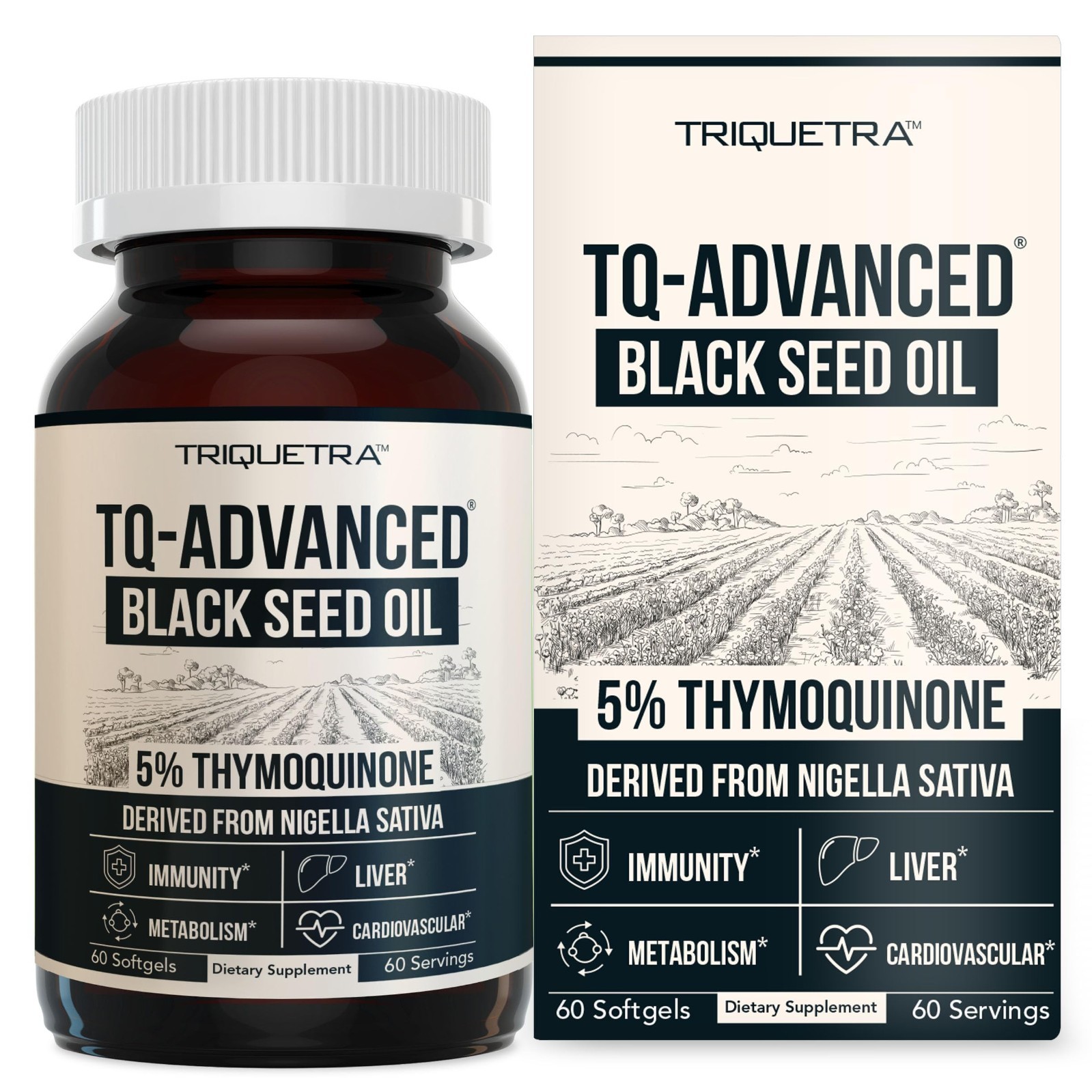 High Potency Black Seed Oil Softgels 500mg | 5% Thymoquinone | Vegan, 60 Count
