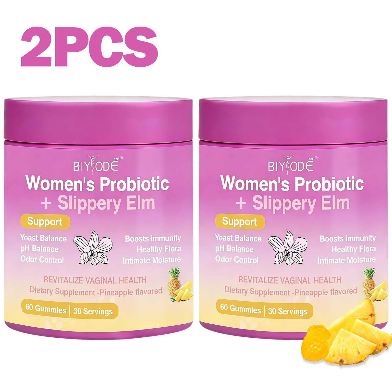 1-5PCS Feminine Probiotics Gummies Slippery Elm & Counts Women 60 Prebiotics