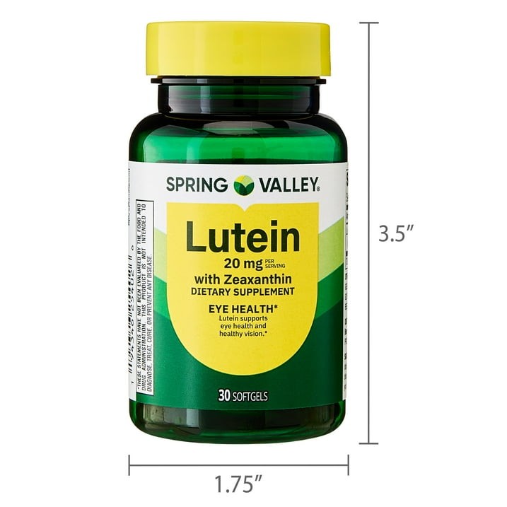 Spring Valley Lutein and Zeaxanthin Eye Health Softgels, 20mg, 30 Count