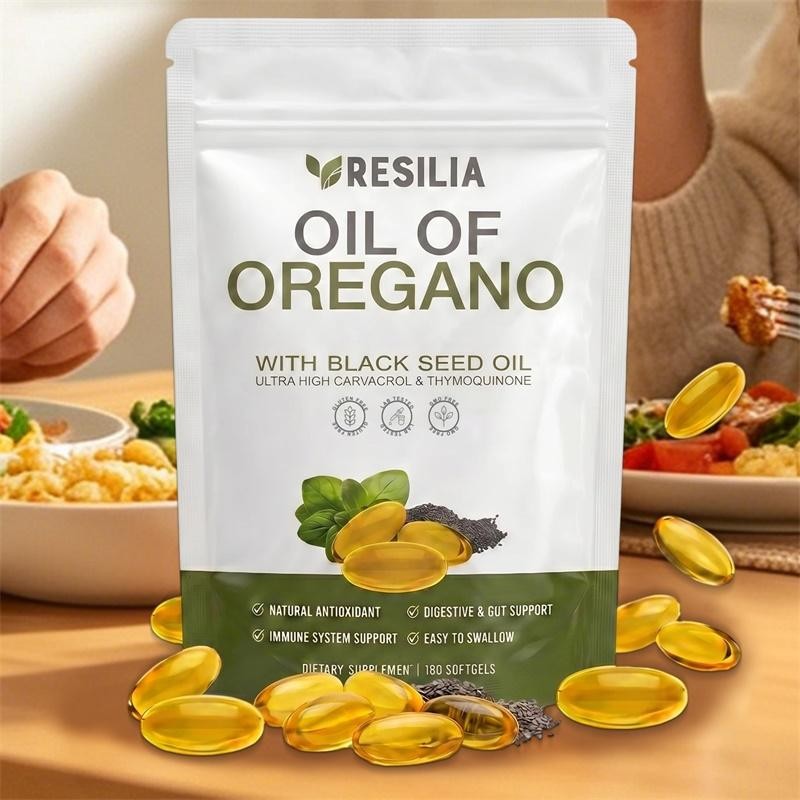 Resilia Oil of Oregano 6000mg with Black Seed Oil Softgels – 60 Capsules