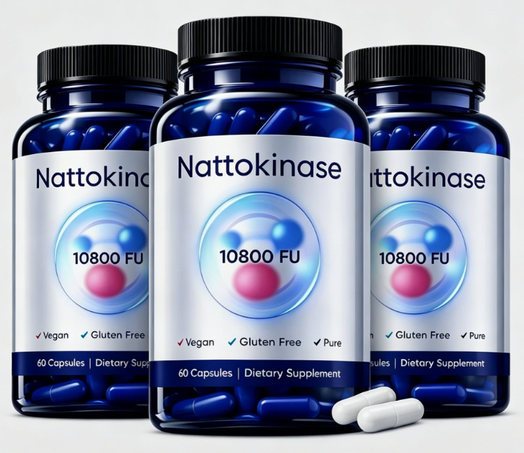 3 pack Nattokinase 10800 FU 60 Ct Vegan Gluten Free Heart Support Supplement NEW
